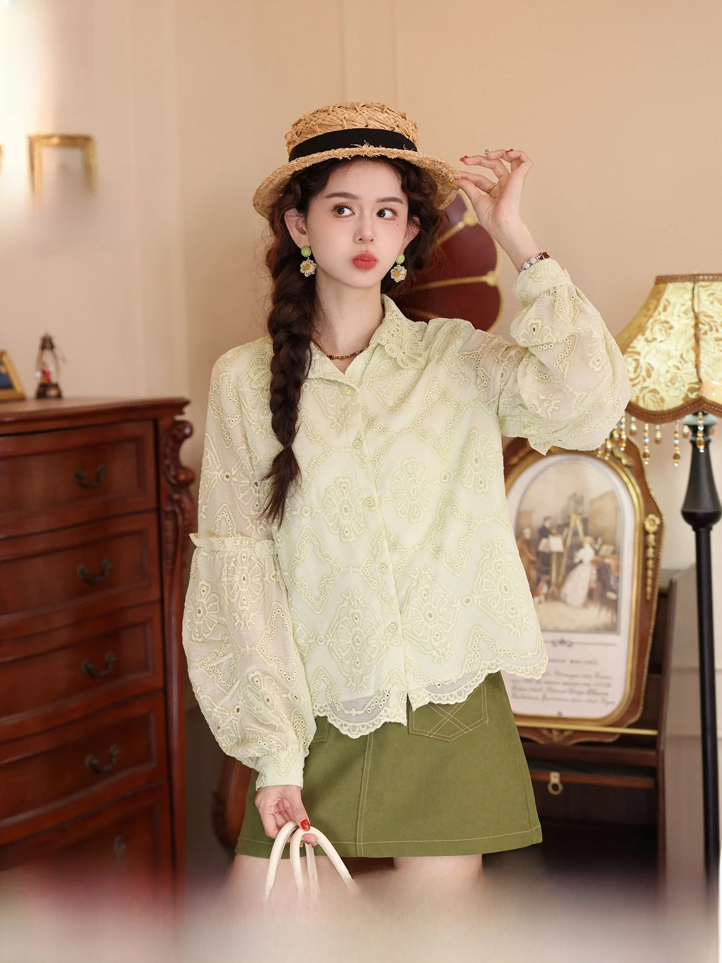Chen Jiajie Unpolished Gem Long Sleeve Shirt Women's New 2026 Stylish Versatile Beautiful Early Spring Top Lace Polyester Blend
Chen Jiajie Unpolished Gem Long Sleeve Shirt Women's New 2026 Stylish Versatile Beautiful Early Spring Top Lace Polyester Blend