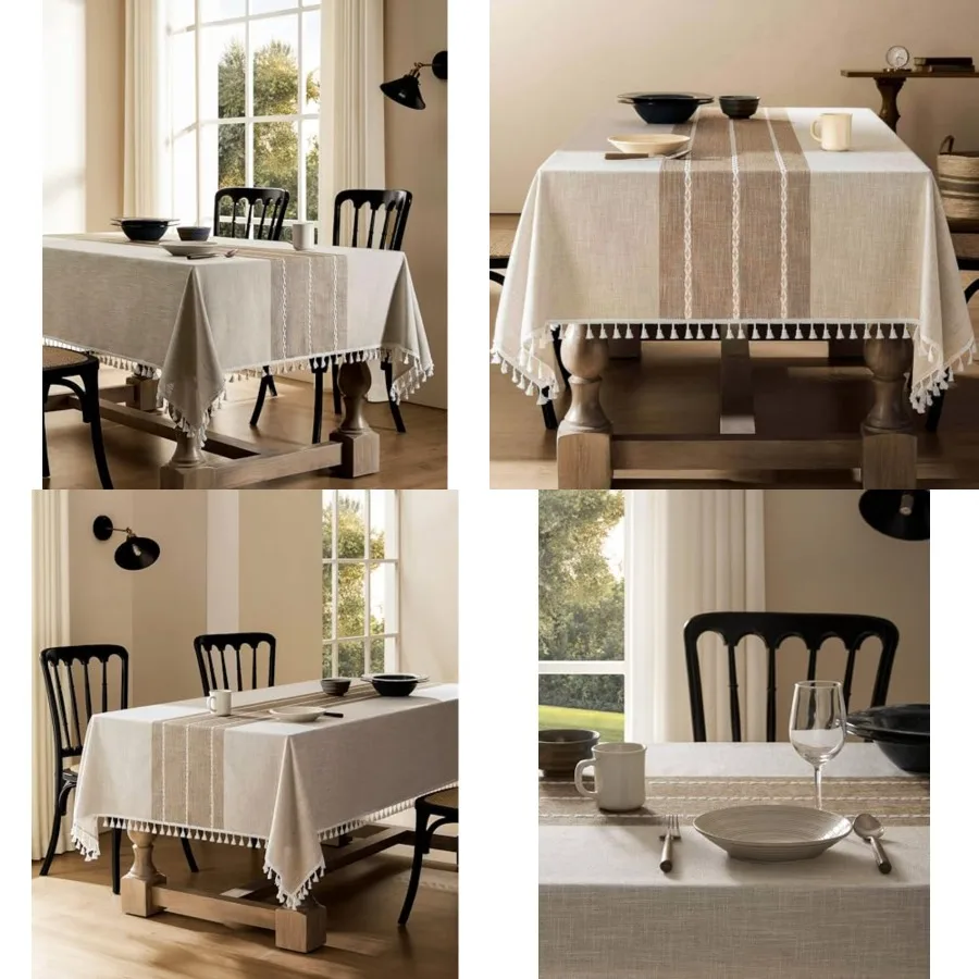 Contrast Linen Table Cloth 60x120 Inch Fit 7ft8ft, Narrow Fit 9Feet Rectangle Table,Farmhouse Heavy Weight Beige Tablecloth, Wa
Contrast Linen Table Cloth 60x120 Inch Fit 7ft8ft, Narrow Fit 9Feet Rectangle Table,Farmhouse Heavy Weight Beige Tablecloth, Wa