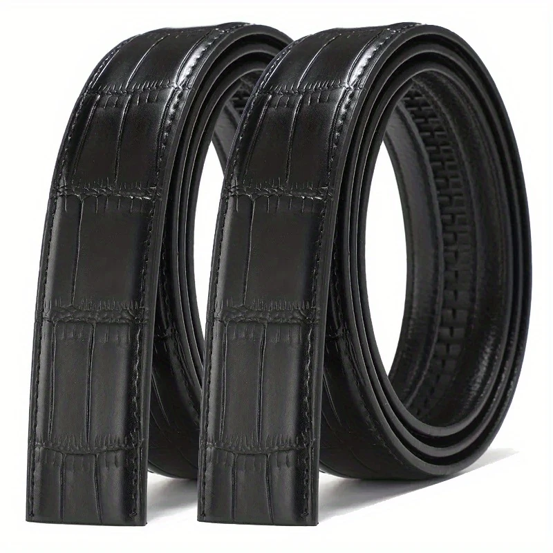 Men's Fashionable Ratchet Genuine Leather Belt-Replacement belt without buckle、Automatic closing、Casual business style with blac
Men's Fashionable Ratchet Genuine Leather Belt-Replacement belt without buckle、Automatic closing、Casual business style with blac