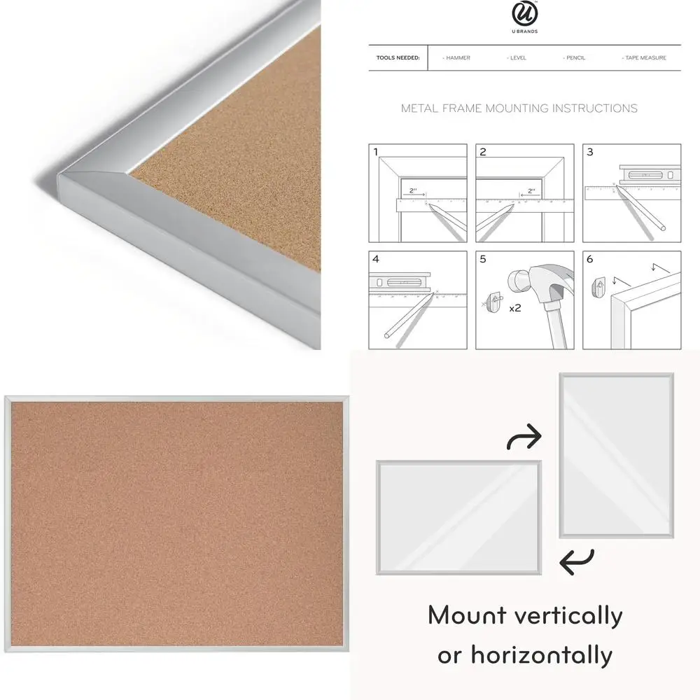 Silver Aluminum Cork Board, 36x48, Large Bulletin Frame
Silver Aluminum Cork Board, 36x48, Large Bulletin Frame