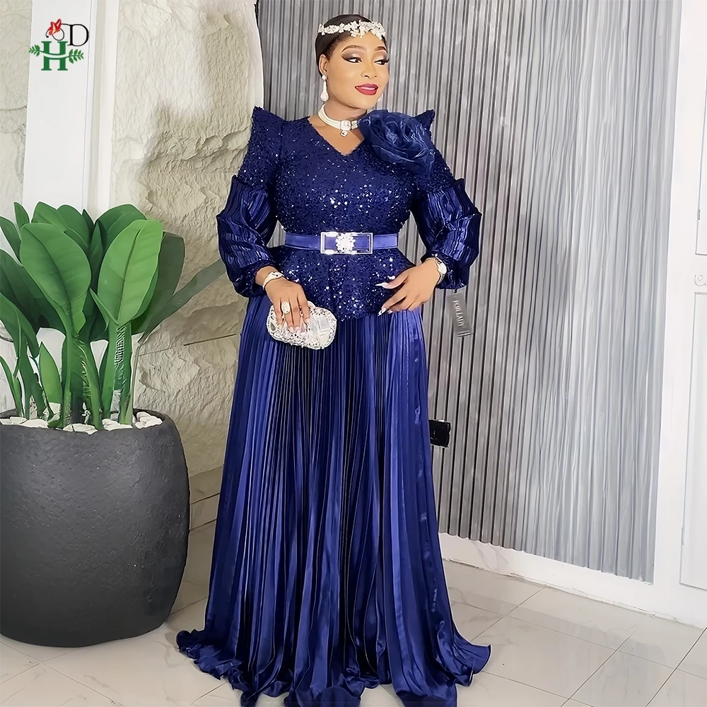 H&D Plus Size Luxury Wedding Party Maxi Dresses African Women's Evening Gown Turkey Sequin Outfits Robe Pleated Skirt Dress 2025
H&D Plus Size Luxury Wedding Party Maxi Dresses African Women's Evening Gown Turkey Sequin Outfits Robe Pleated Skirt Dress 2025