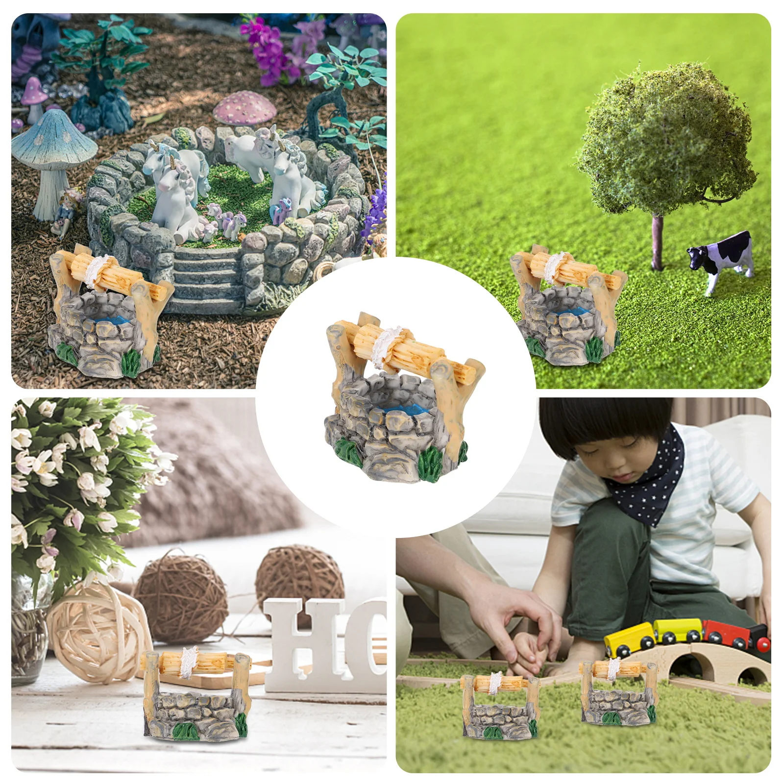 10Pcs Retro Resin Wishing Well Ornament Scratch Resistant Miniature Landscape Decoration for Fairy Garden Home Shelf Desktop 
10Pcs Retro Resin Wishing Well Ornament Scratch Resistant Miniature Landscape Decoration for Fairy Garden Home Shelf Desktop