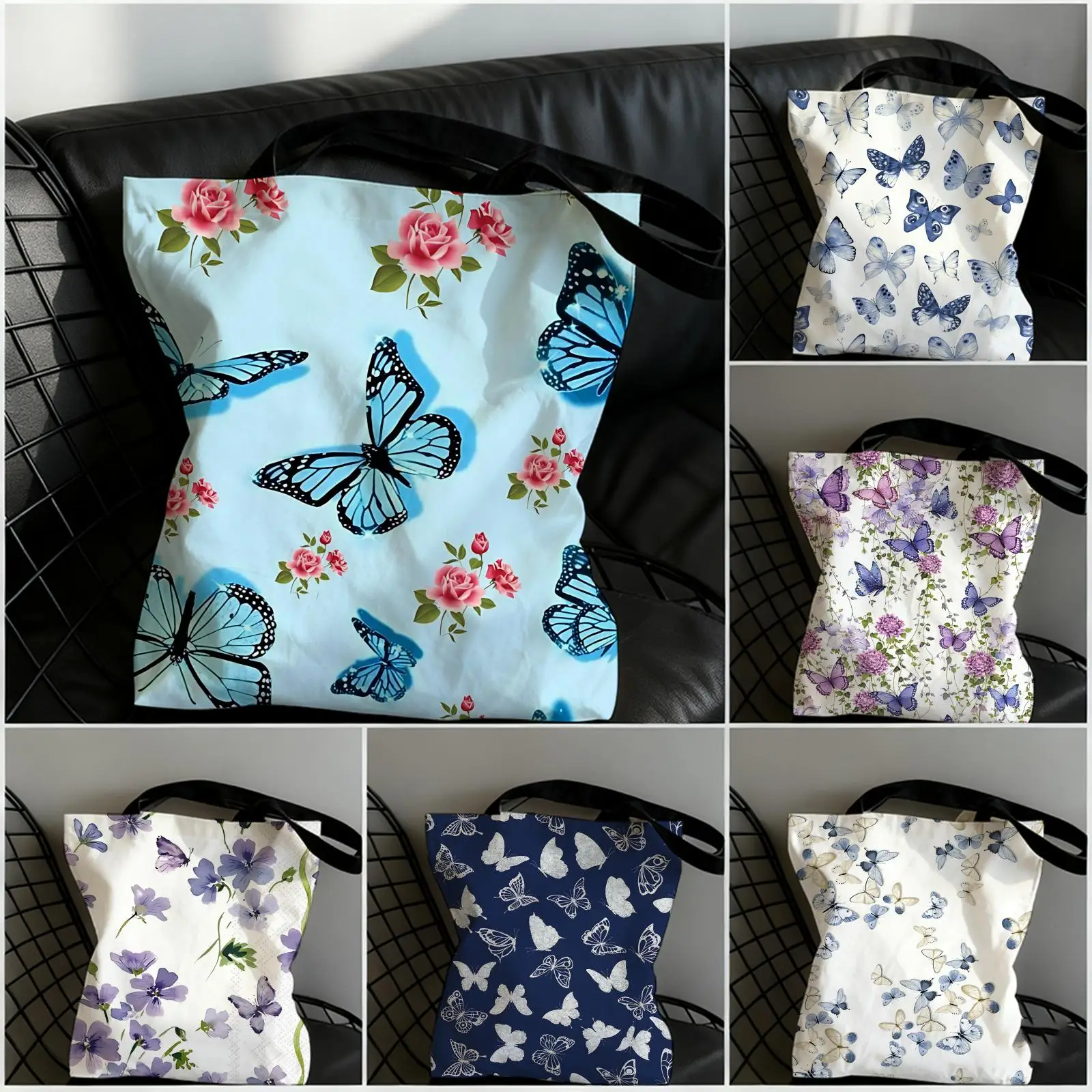 Butterfly And Flowers Storage Bags Double-Sided Printed Canvas Tote Bag Large Capacity Women Shoulder Handbag
Butterfly And Flowers Storage Bags Double-Sided Printed Canvas Tote Bag Large Capacity Women Shoulder Handbag