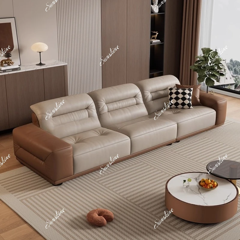 Italian retro-style leather sofa Small apartment living room is lined up in a new high-end
Italian retro-style leather sofa Small apartment living room is lined up in a new high-end