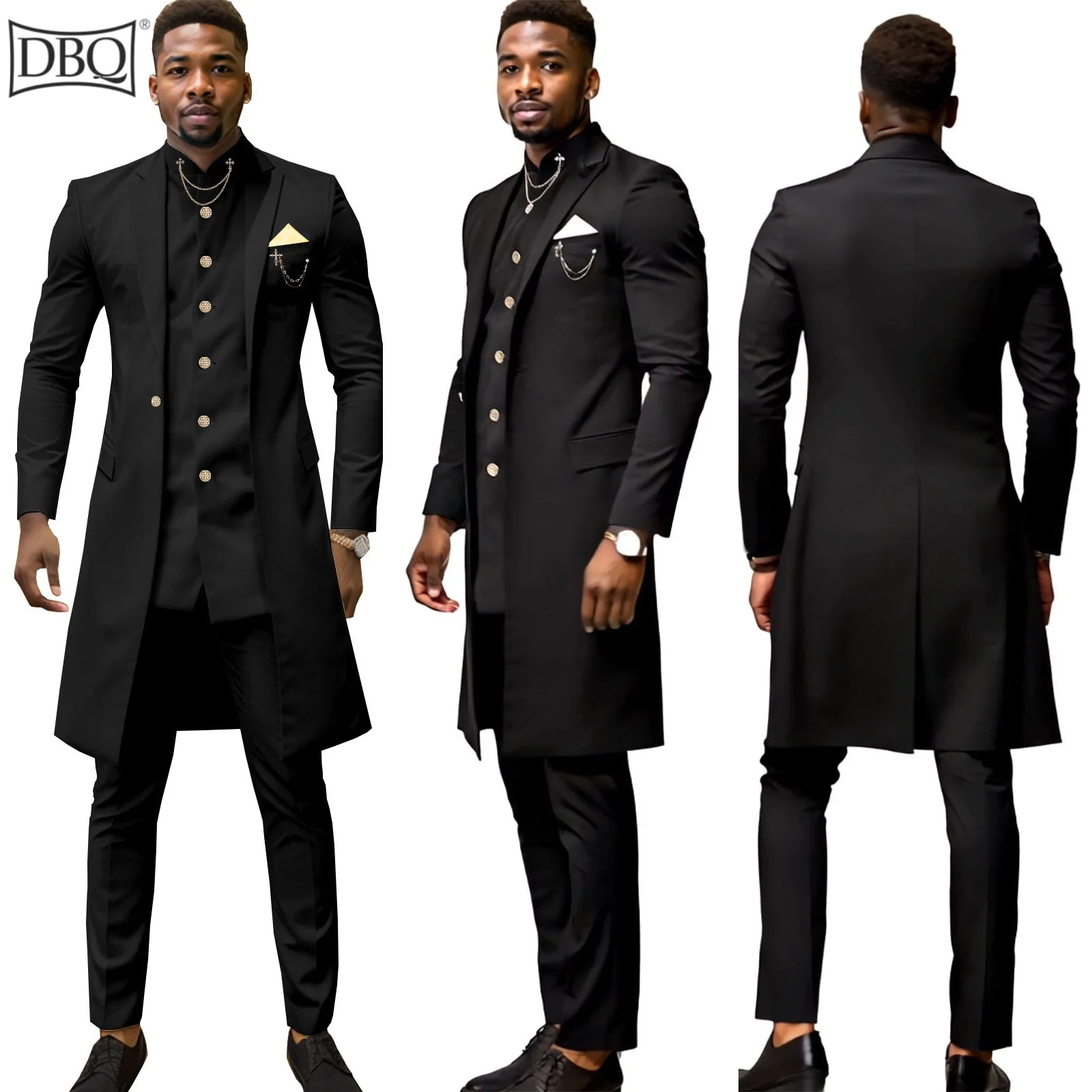DBQ Men`s Suit Slim Fit Single Breasted Chain Blazer Jacket Trousers 3 Pieces Linen Wedding Suit African Clothes
DBQ Men`s Suit Slim Fit Single Breasted Chain Blazer Jacket Trousers 3 Pieces Linen Wedding Suit African Clothes