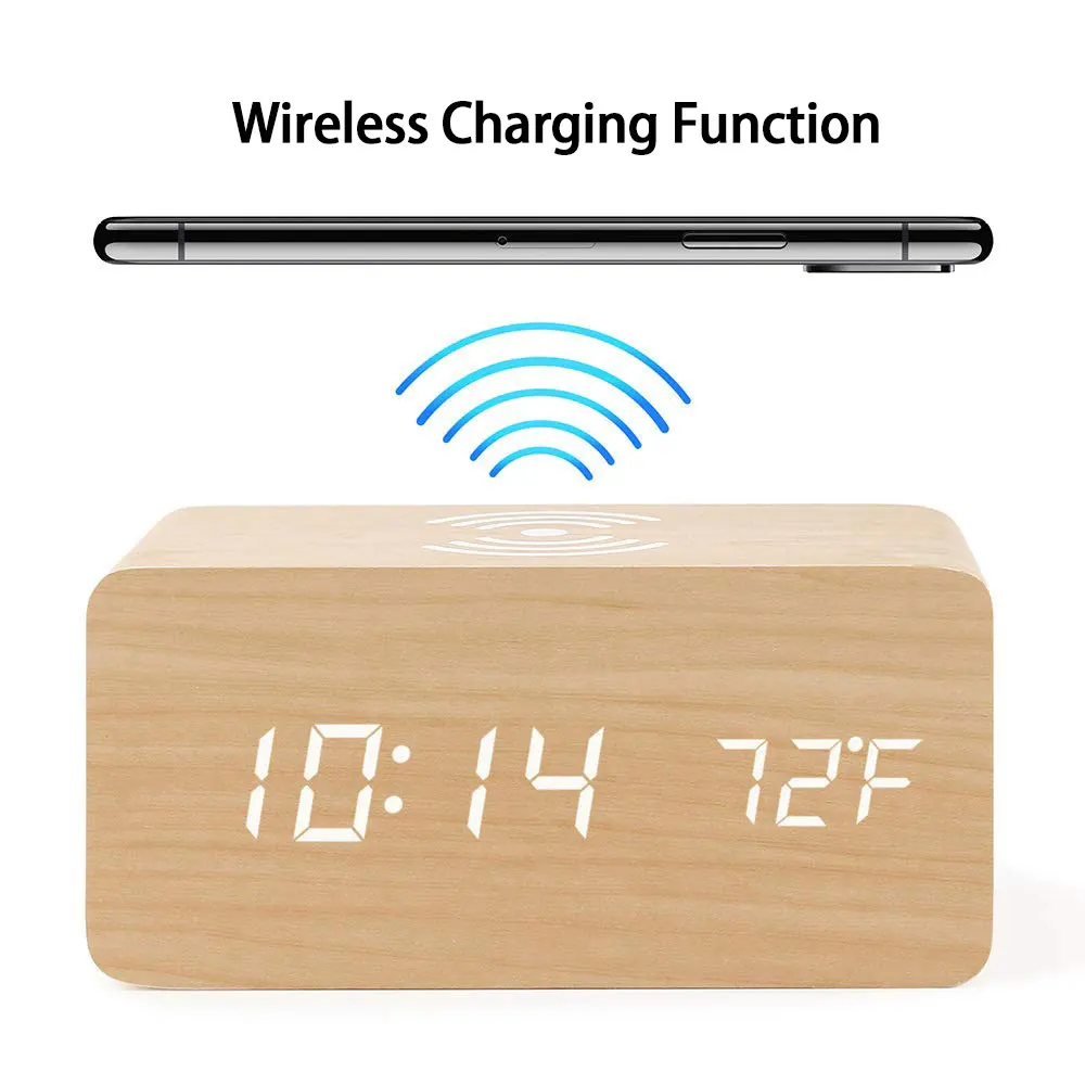 Alarm Clock Wooden Clock LED Digital Multifunctional Alarm Clock Wireless Charging Wooden Children's Bedhead Temperature PVC
Alarm Clock Wooden Clock LED Digital Multifunctional Alarm Clock Wireless Charging Wooden Children's Bedhead Temperature PVC