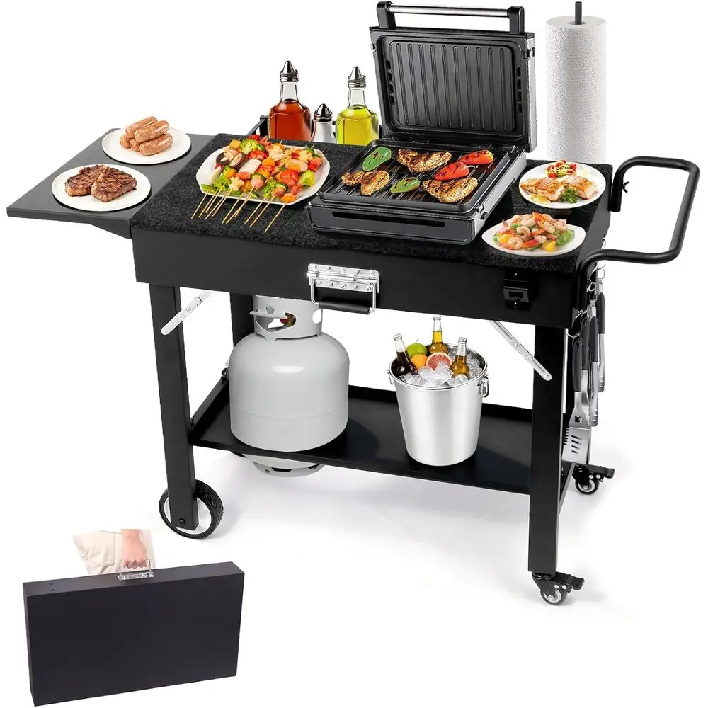 Portable Outdoor Griddle Stand with Storage and Side Shelf for Grilling and Pizza Oven
Portable Outdoor Griddle Stand with Storage and Side Shelf for Grilling and Pizza Oven