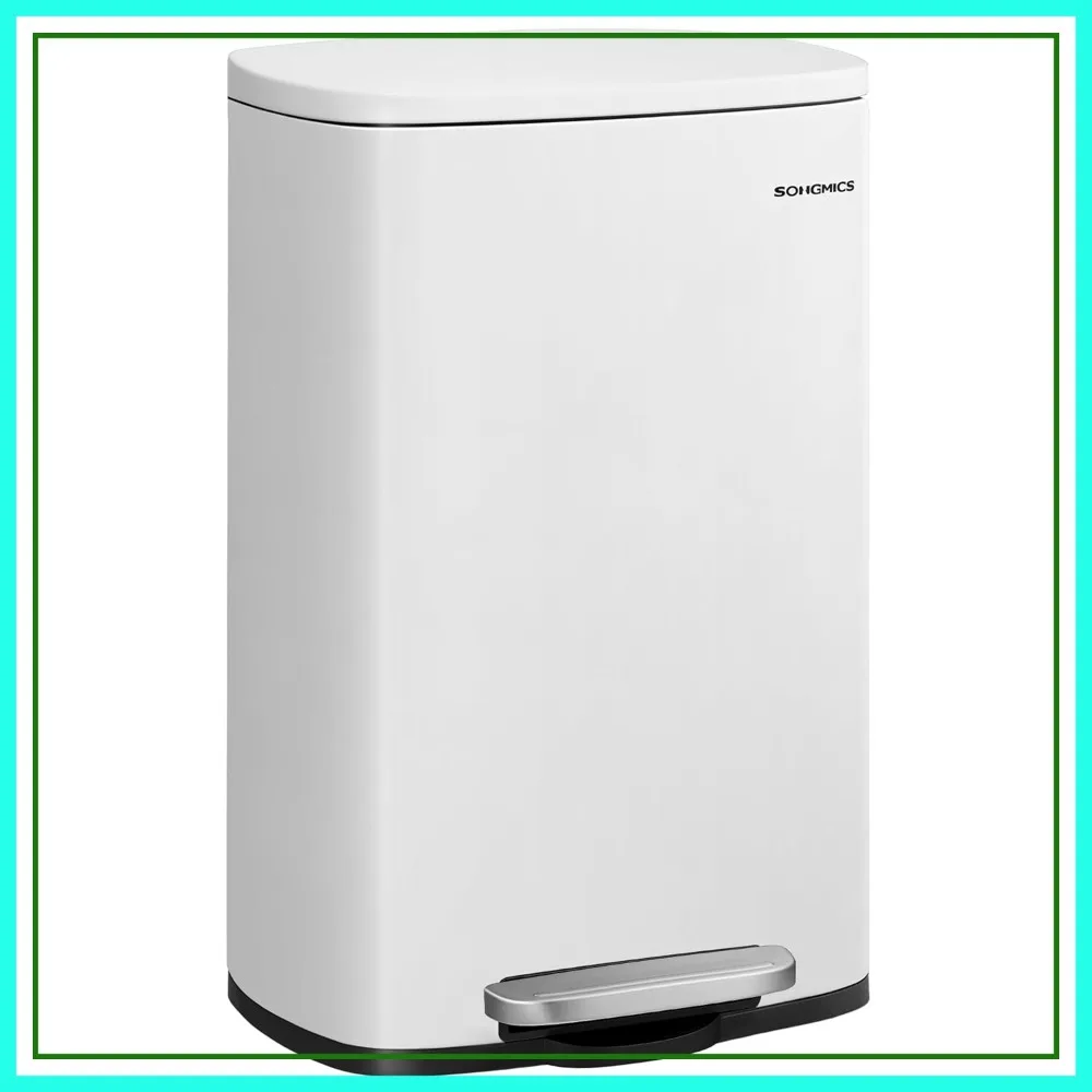 13 Gallon (50 L) Stainless Steel Kitchen Trash Can with Soft Close Lid and Step-On Pedal, Removable Inner Bucket, White
13 Gallon (50 L) Stainless Steel Kitchen Trash Can with Soft Close Lid and Step-On Pedal, Removable Inner Bucket, White