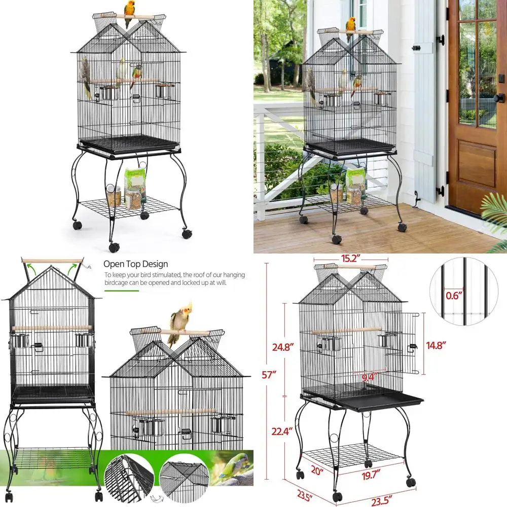 mid-size parrot open-top rolling birdcage, 57 for cockatiels, caiques, quakers, and more
mid-size parrot open-top rolling birdcage, 57 for cockatiels, caiques, quakers, and more