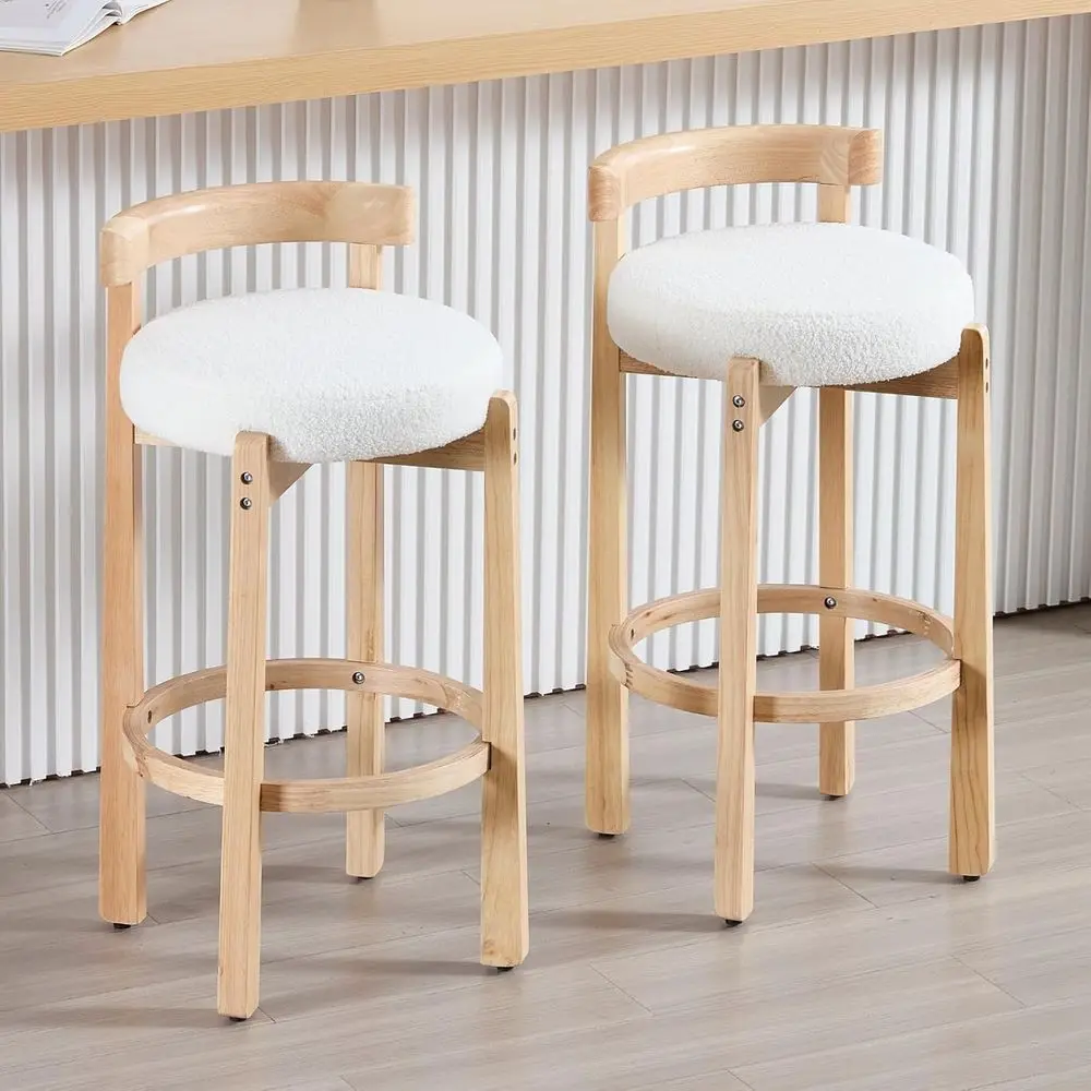 Pair of 30.25 High Backed Upholstered Bar Stools, White for Kitchen Island or Dining Room
Pair of 30.25 High Backed Upholstered Bar Stools, White for Kitchen Island or Dining Room