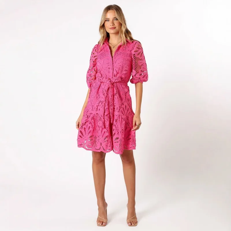 Women's Spring and Autumn Tops Dresses Shirts Openwork Lace Buttons Sexy Retro Casual Design Fashion New Soft Niche Versatile
Women's Spring and Autumn Tops Dresses Shirts Openwork Lace Buttons Sexy Retro Casual Design Fashion New Soft Niche Versatile
