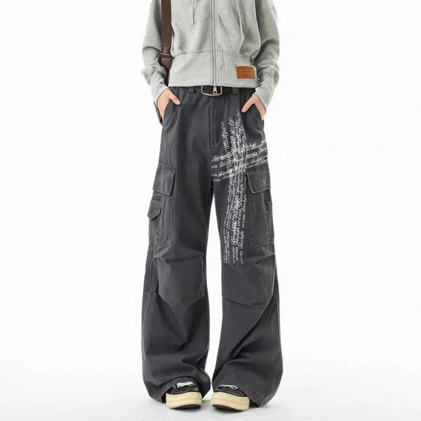 American Street Style Cross Letter Print Work Pants Loose Casual Trousers for Men And Women Autumn Washed Multi Pocket Loose ...
American Street Style Cross Letter Print Work Pants Loose Casual Trousers for Men And Women Autumn Washed Multi Pocket Loose ...