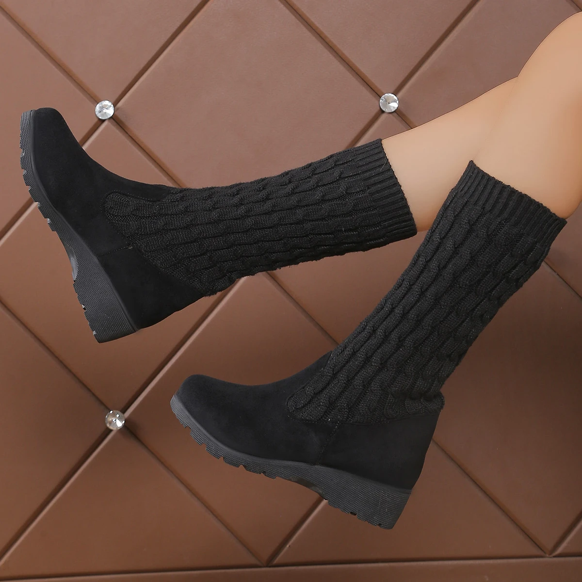 Women Platform Boots Autumn Winter Fashion Knitting Stretch Thigh High Heels Boots Women Casual Comfortable Shoes for Women
Women Platform Boots Autumn Winter Fashion Knitting Stretch Thigh High Heels Boots Women Casual Comfortable Shoes for Women