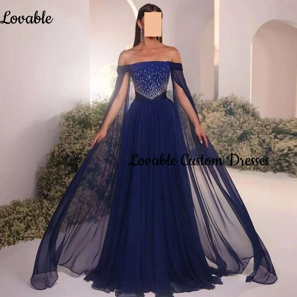 Customized Elegant Dresses For Women A-Line Off-The-Shoulder Neckline Dubai Luxury Evening Dress Beadings Floor-Length فستان حفل
Customized Elegant Dresses For Women A-Line Off-The-Shoulder Neckline Dubai Luxury Evening Dress Beadings Floor-Length فستان حفل