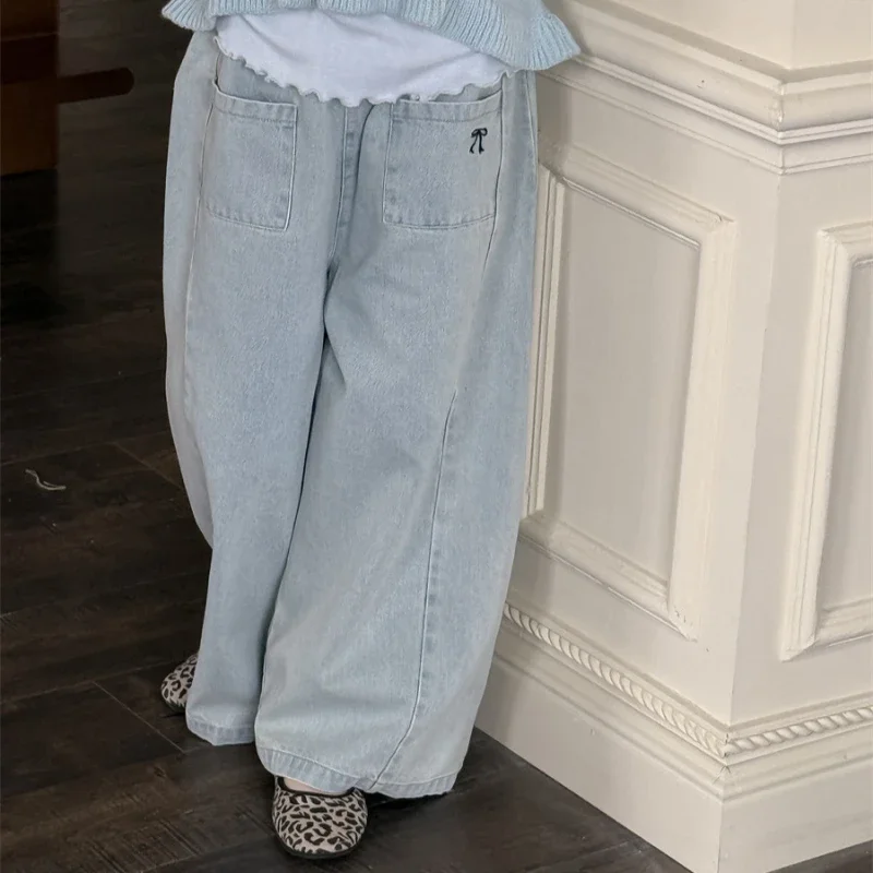 Girls' Spring New Children's Light Color Jeans, Girls' Big Children's Wide Leg Pants, Loose
Girls' Spring New Children's Light Color Jeans, Girls' Big Children's Wide Leg Pants, Loose