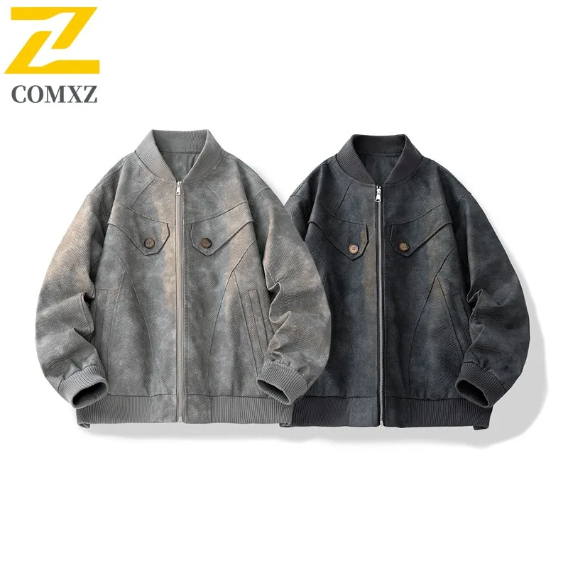 COMXZ Мужская кожаная куртка в американском стиле, легкая куртка премиум-класса с воротником-стойкой, роскошная легкая осенняя одежда для путешествий
COMXZ Мужская кожаная куртка в американском стиле, легкая куртка премиум-класса с воротником-стойкой, роскошная легкая осенняя одежда для путешествий