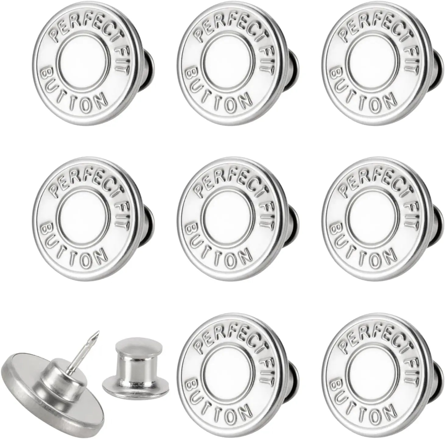 17 mm Reusable and Adjustable Metal Pants Buttons for Loose Jeans
17 mm Reusable and Adjustable Metal Pants Buttons for Loose Jeans