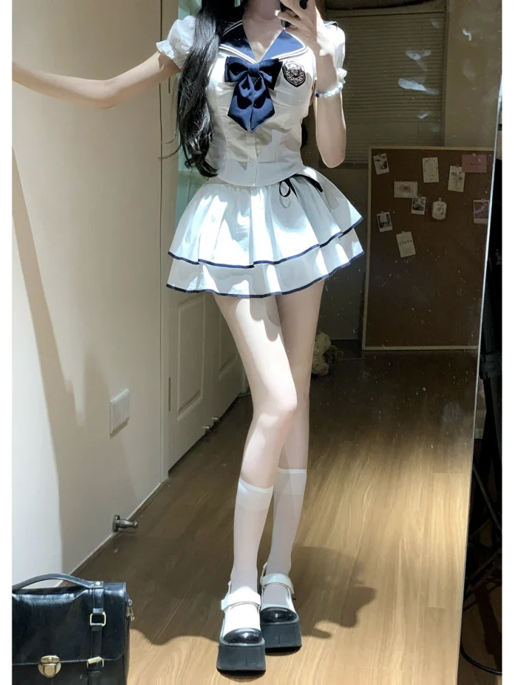 Hot Girl Pure Desire Spicy Spring Summer Slim Fit Naval Collar College Style Shirt Top Half Skirt Two Piece Set Women Fashion
Hot Girl Pure Desire Spicy Spring Summer Slim Fit Naval Collar College Style Shirt Top Half Skirt Two Piece Set Women Fashion