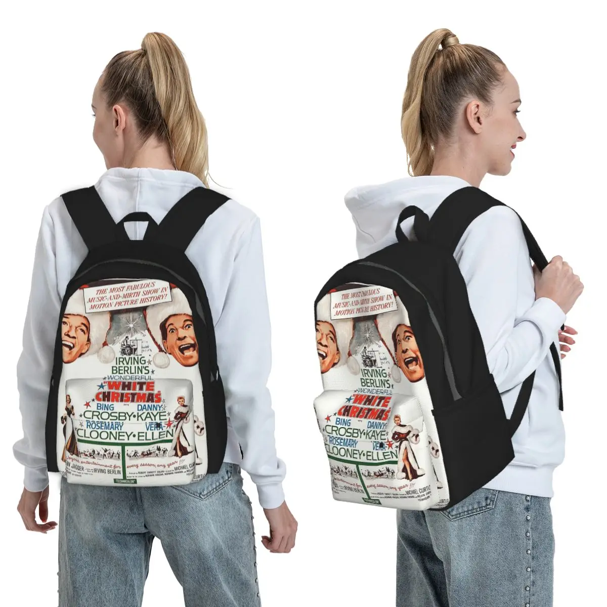 White Christmas - Bing Crosby, Danny Kay Backpack Student BookBag Kids School Bag Computer Shoulder Bags for Men Women
White Christmas - Bing Crosby, Danny Kay Backpack Student BookBag Kids School Bag Computer Shoulder Bags for Men Women
