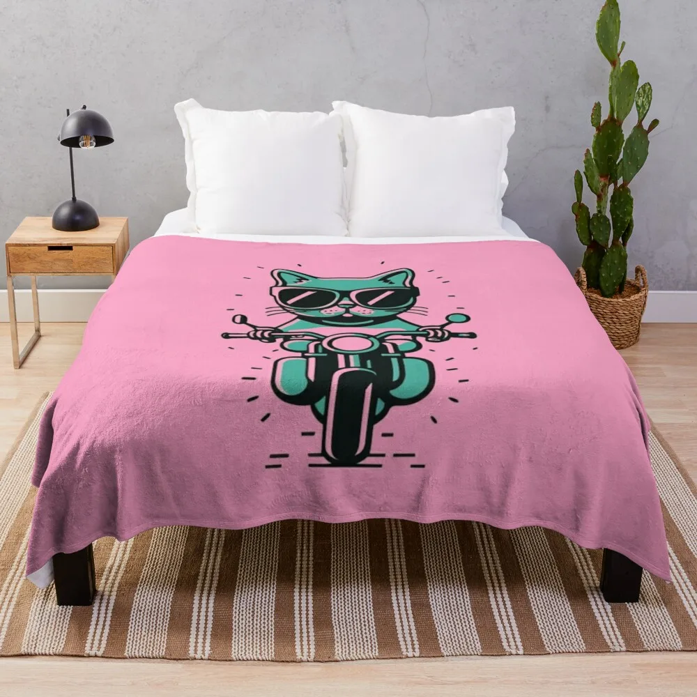 A cat with sunglasses on a motorcycle Throw Blanket Warm Cute Sleeping Bag Picnic Blankets
A cat with sunglasses on a motorcycle Throw Blanket Warm Cute Sleeping Bag Picnic Blankets