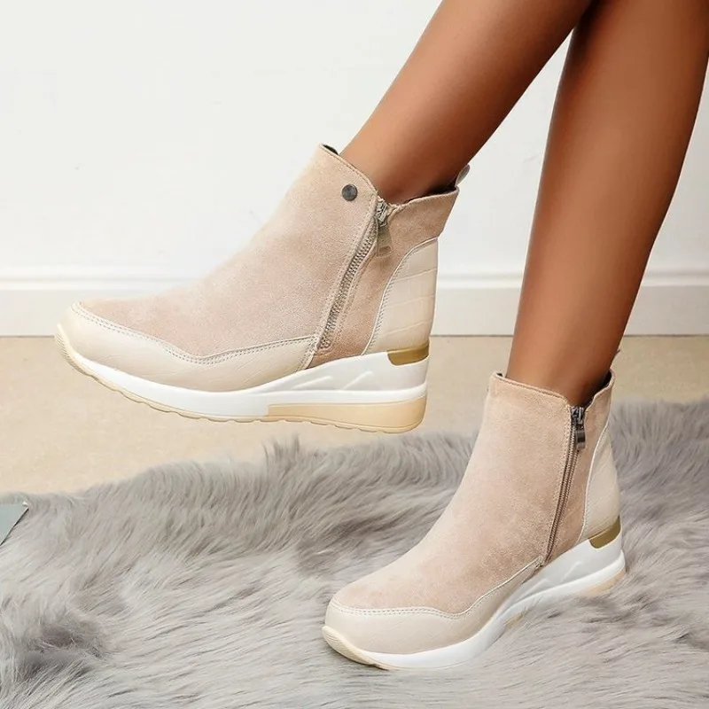 Women Wedge Snow Boots Fashion Autumn Winter Zipper Warm Plush Solid Platforms Korean Casual Short Ankle BootsCotten Shoes
Women Wedge Snow Boots Fashion Autumn Winter Zipper Warm Plush Solid Platforms Korean Casual Short Ankle BootsCotten Shoes