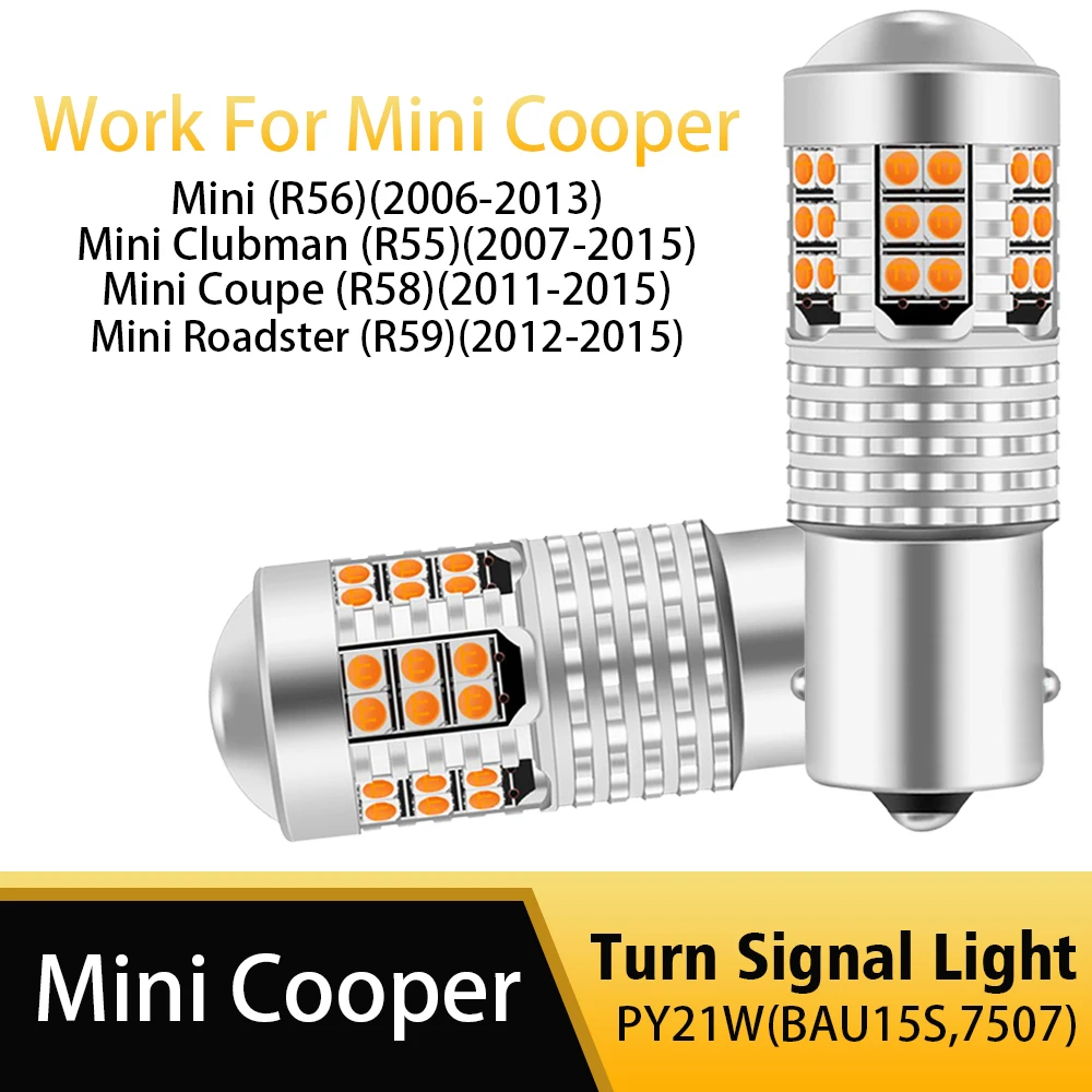 2pcs LED Turn Signal Light Blub Lamp Canbus PY21W BAU15S For Mini Cooper R56 2006-2013 Clubman R55 Coupe R58 Roadster R59
2pcs LED Turn Signal Light Blub Lamp Canbus PY21W BAU15S For Mini Cooper R56 2006-2013 Clubman R55 Coupe R58 Roadster R59
