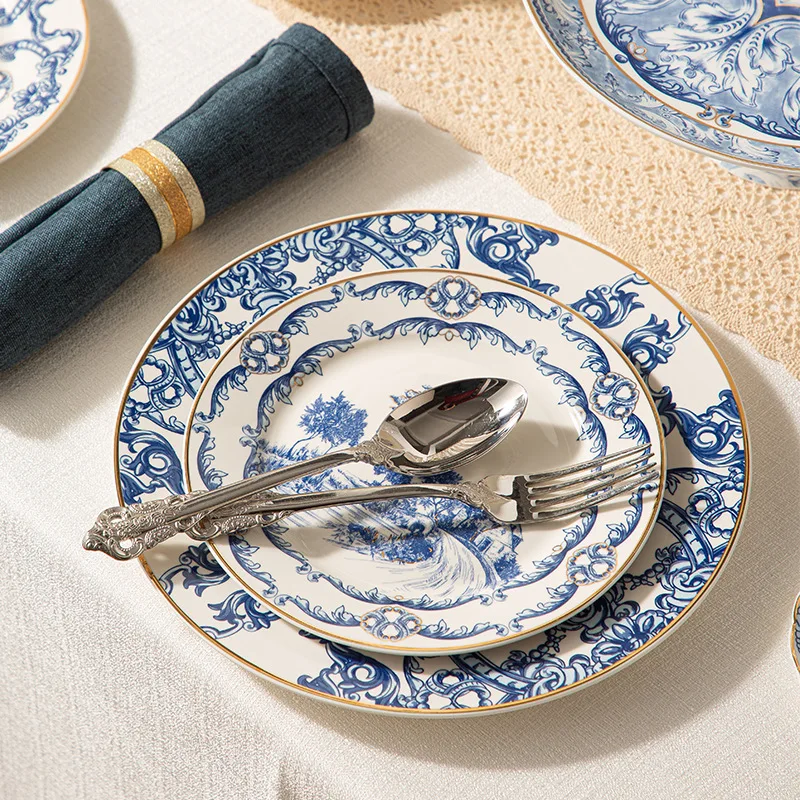 Blue Floral Ceramic Dinner Plate Set Western Dessert Fruit Plate Cake Dish For Hotel Restaurant Home Kitchen Tableware
Blue Floral Ceramic Dinner Plate Set Western Dessert Fruit Plate Cake Dish For Hotel Restaurant Home Kitchen Tableware