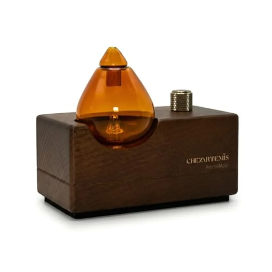 Amber Premium Glass Essential Oil Diffuser with Handmade Wood Base for Aromatherapy, Retro Waterless Scent Diffuser with Cool M
Amber Premium Glass Essential Oil Diffuser with Handmade Wood Base for Aromatherapy, Retro Waterless Scent Diffuser with Cool M