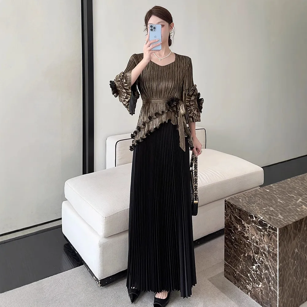 Women's 2 Piece Solid Color Suit Stamped Irregular Top + High Waist Long Half Skirt Two Piece Set 2025 Summer New Two Pieces
Women's 2 Piece Solid Color Suit Stamped Irregular Top + High Waist Long Half Skirt Two Piece Set 2025 Summer New Two Pieces