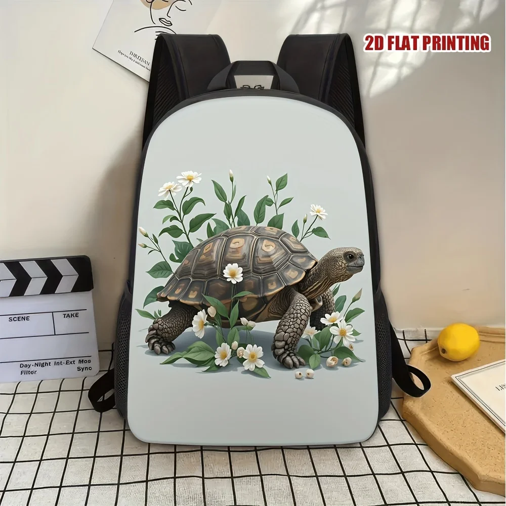1 lightweight polyester backpack with 2D flat print turtle and floral design, adjustable shoulder straps, large capacity zipper
1 lightweight polyester backpack with 2D flat print turtle and floral design, adjustable shoulder straps, large capacity zipper