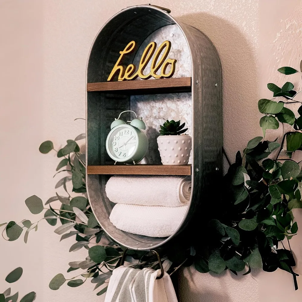 Wash Tub with Shelves | Rustic Bathroom Décor | Farmhouse Rustic Bathroom Shelves | Bathroom Tub of Towels
Wash Tub with Shelves | Rustic Bathroom Décor | Farmhouse Rustic Bathroom Shelves | Bathroom Tub of Towels