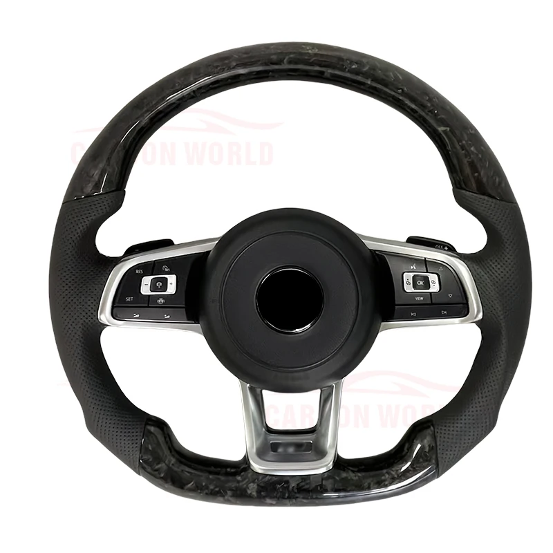 Custom leather black forged carbon fiber steering wheel for Volkswagen Golf 7 7.5 GTI MK4 MK5 MK6 MK7 model
Custom leather black forged carbon fiber steering wheel for Volkswagen Golf 7 7.5 GTI MK4 MK5 MK6 MK7 model
