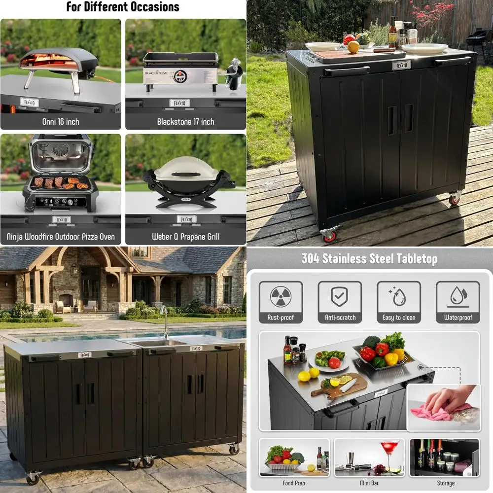 Уличный кухонный остров с местом для хранения, гриль-станция с поверхностью из нержавеющей стали
Уличный кухонный остров с местом для хранения, гриль-станция с поверхностью из нержавеющей стали