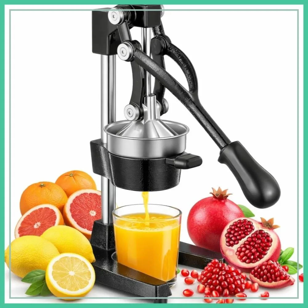 Cast Iron Juicer Hand Press Heavy Duty, Peel-Free Juicing for Lemon Orange Pomegranate, Stable Easy Clean for Home Bar Commercial
Cast Iron Juicer Hand Press Heavy Duty, Peel-Free Juicing for Lemon Orange Pomegranate, Stable Easy Clean for Home Bar Commercial