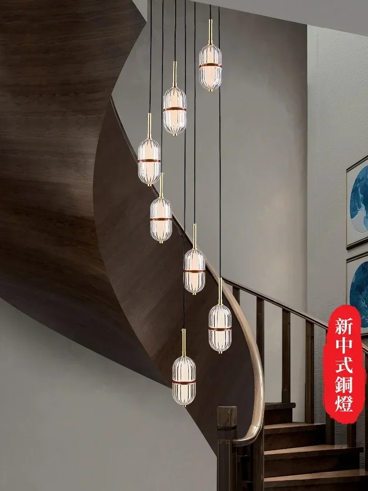 Villa Staircase Long Chandelier New Chinese Style Stair Light Duplex Building Empty Rotating Staircase Chandelier
Villa Staircase Long Chandelier New Chinese Style Stair Light Duplex Building Empty Rotating Staircase Chandelier