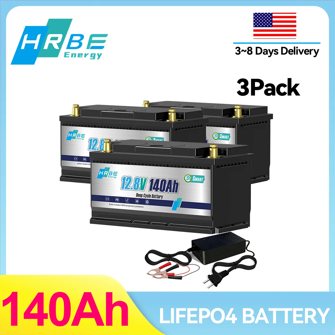 12V 140AH Bluetooth LiFePO4 Lithium Battery with Low Temperature Protection for Trolling Motor,Camping,Home Energy Storage 3Pack
12V 140AH Bluetooth LiFePO4 Lithium Battery with Low Temperature Protection for Trolling Motor,Camping,Home Energy Storage 3Pack