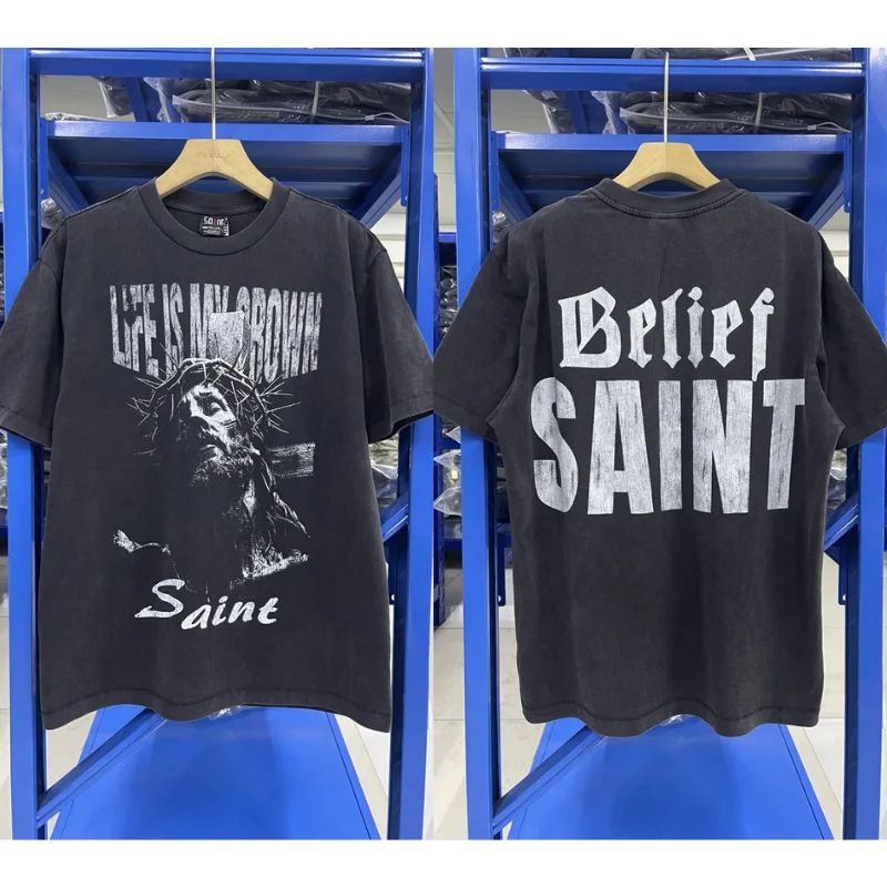 Футболки Belie My Saint, модные американские винтажные повседневные свободные футболки с короткими рукавами и принтом Иисуса для мужчин и женщин, одежда
Футболки Belie My Saint, модные американские винтажные повседневные свободные футболки с короткими рукавами и принтом Иисуса для мужчин и женщин, одежда