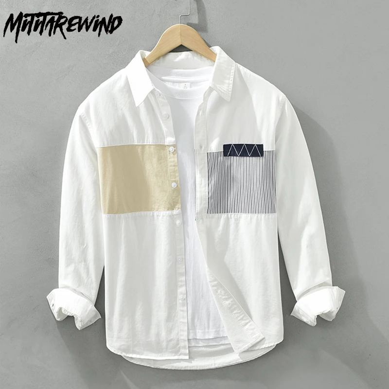 Spring Full Sleeve White Shirt Men Street Casual Fashion Shirts Japanese Fresh Patchwork Design Shirt Versatile Loose Tops Youth
Spring Full Sleeve White Shirt Men Street Casual Fashion Shirts Japanese Fresh Patchwork Design Shirt Versatile Loose Tops Youth