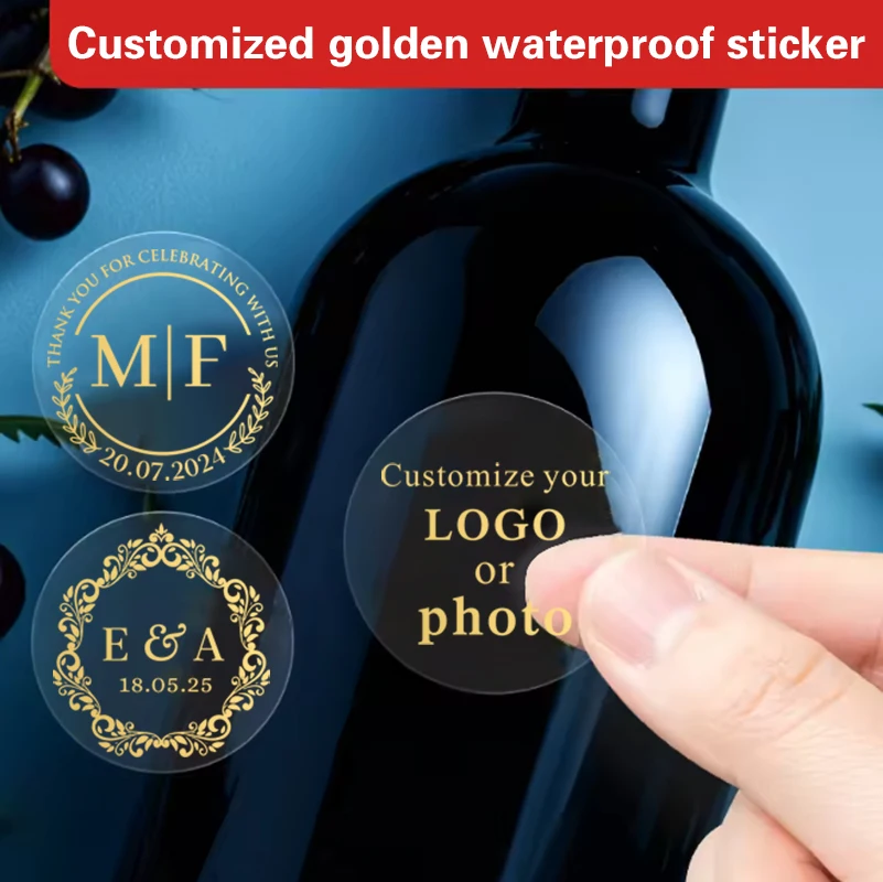 Custom Transparent Gold Waterproof Stickers - Party Supplies, Home Decor, Gift Tags - Elegant Labels for Wedding & Celebration
Custom Transparent Gold Waterproof Stickers - Party Supplies, Home Decor, Gift Tags - Elegant Labels for Wedding & Celebration