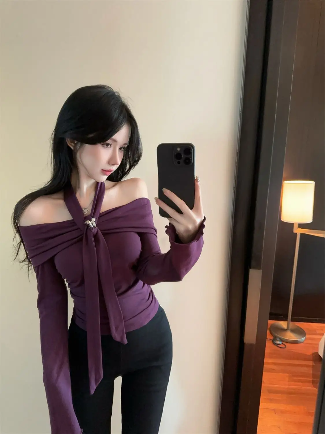 Purple Off Shoulder Long Sleeved Shirt T-shirts Ribbon Butterfl Korean Solid Color Sexy Elegant Ruffles Irregular Y2K Tops
Purple Off Shoulder Long Sleeved Shirt T-shirts Ribbon Butterfl Korean Solid Color Sexy Elegant Ruffles Irregular Y2K Tops