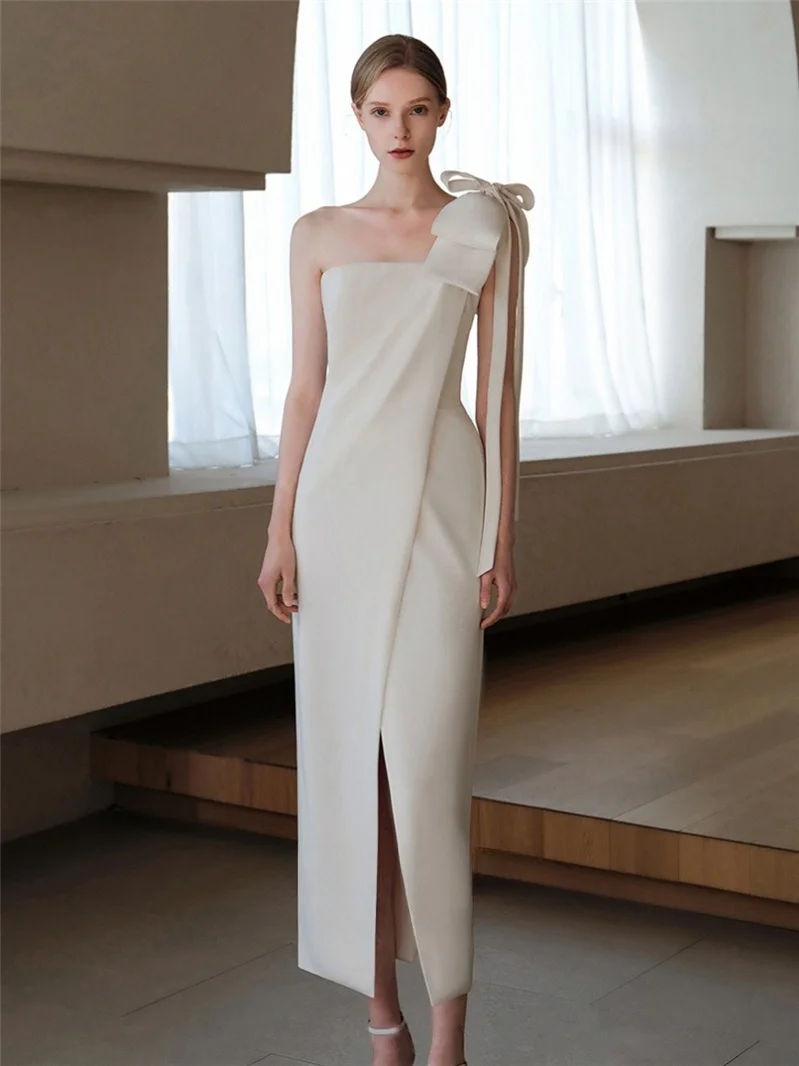 Белое платье OBRANAIYA на одно плечо, миди, для свадьбы, помолвки, ежегодного собрания, дня рождения, вечеринки, свадебное платье
Белое платье OBRANAIYA на одно плечо, миди, для свадьбы, помолвки, ежегодного собрания, дня рождения, вечеринки, свадебное платье