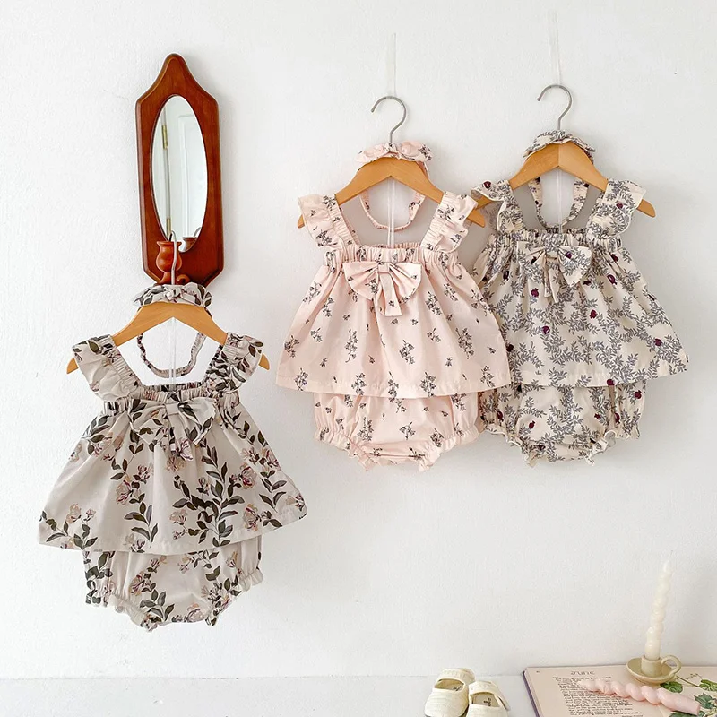2024 New Summer Toddler Baby Girl Clothes Suit Sleeveless Cotton Printed Vest+PP Shorts+Hair band Infant Baby Girls Clothing Set
2024 New Summer Toddler Baby Girl Clothes Suit Sleeveless Cotton Printed Vest+PP Shorts+Hair band Infant Baby Girls Clothing Set