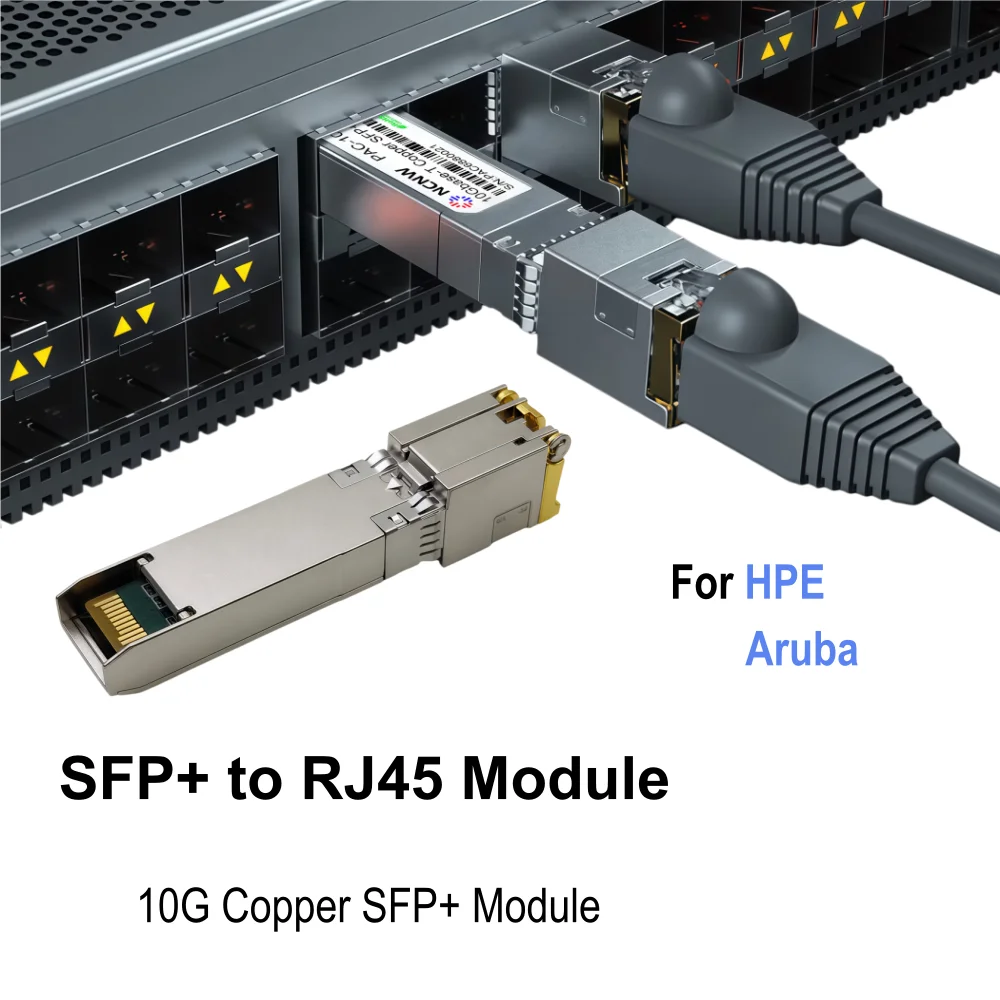 NCNW SFP+ to RJ45 Module 10G Copper SFP+ Module RJ45 Port Transceiver Compatible with HPE/Aruba
NCNW SFP+ to RJ45 Module 10G Copper SFP+ Module RJ45 Port Transceiver Compatible with HPE/Aruba