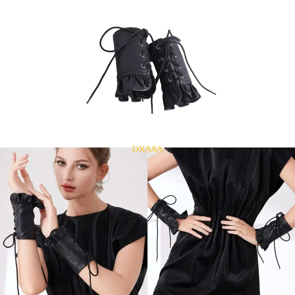 DXAA Punk Rock Laced PU Leather Cuff Sleeves Gothic Handwear For Concerts And Parties
DXAA Punk Rock Laced PU Leather Cuff Sleeves Gothic Handwear For Concerts And Parties