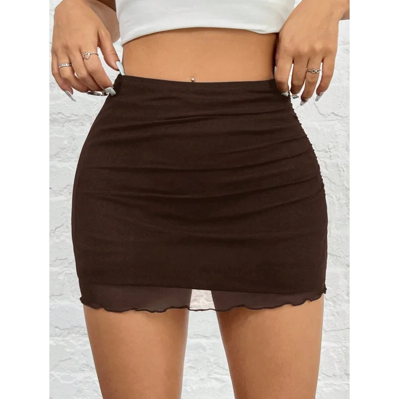 Mesh Shirred Hip Skirt N 75192 Women's Mid-Thigh Length Skirt with Gathered Hemline And Net Material Cross-Border Item
Mesh Shirred Hip Skirt N 75192 Women's Mid-Thigh Length Skirt with Gathered Hemline And Net Material Cross-Border Item