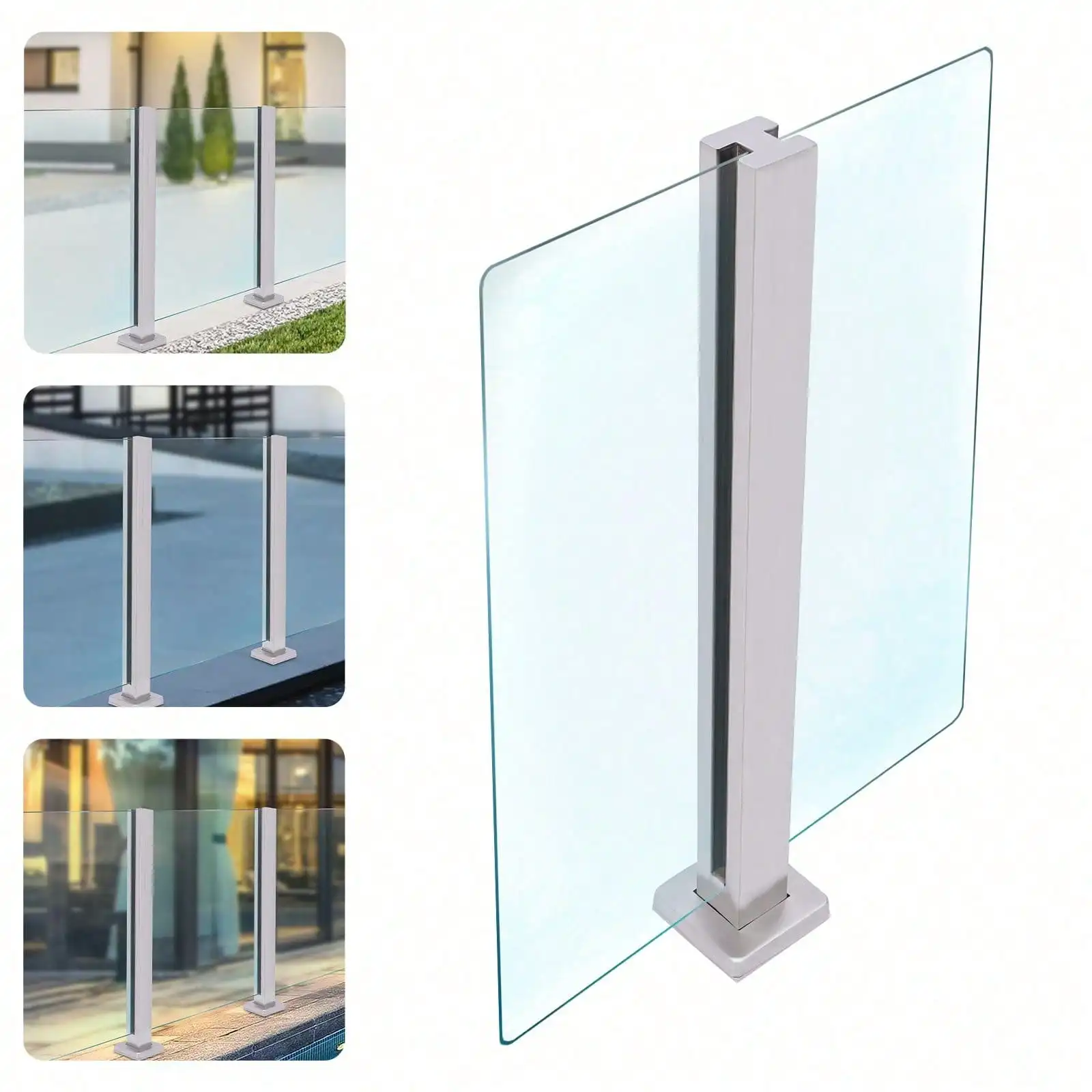 35.8"/91cm Glass Railing Mid Post 304 Stainless Steel Balustrade For Balustrade Balcony Deck Stairs Cannot Add Handrail Version
35.8"/91cm Glass Railing Mid Post 304 Stainless Steel Balustrade For Balustrade Balcony Deck Stairs Cannot Add Handrail Version