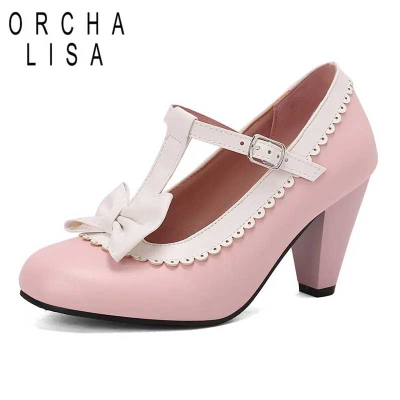 ORCHA LISA 2025 Sweet Women Pumps Round Toe Block Heels 7.5cm Buckle T-strap Bowknot Mixed Color Plus Size 46 47 48 Dating Shoes
ORCHA LISA 2025 Sweet Women Pumps Round Toe Block Heels 7.5cm Buckle T-strap Bowknot Mixed Color Plus Size 46 47 48 Dating Shoes
