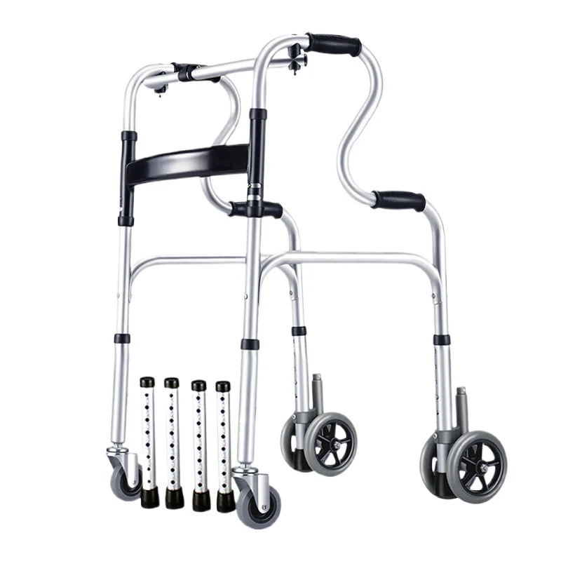 Elderly crutches walker Elderly auxiliary walker with wheels Sitting 
Elderly crutches walker Elderly auxiliary walker with wheels Sitting