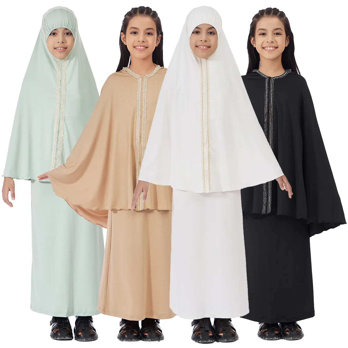 2pcs Hooded Muslim Children Hijab Dress Prayer Garment Modest Kids Girls Khimar Skirt Abaya Sets Full Cover Eid Ramadan Clothes
2pcs Hooded Muslim Children Hijab Dress Prayer Garment Modest Kids Girls Khimar Skirt Abaya Sets Full Cover Eid Ramadan Clothes