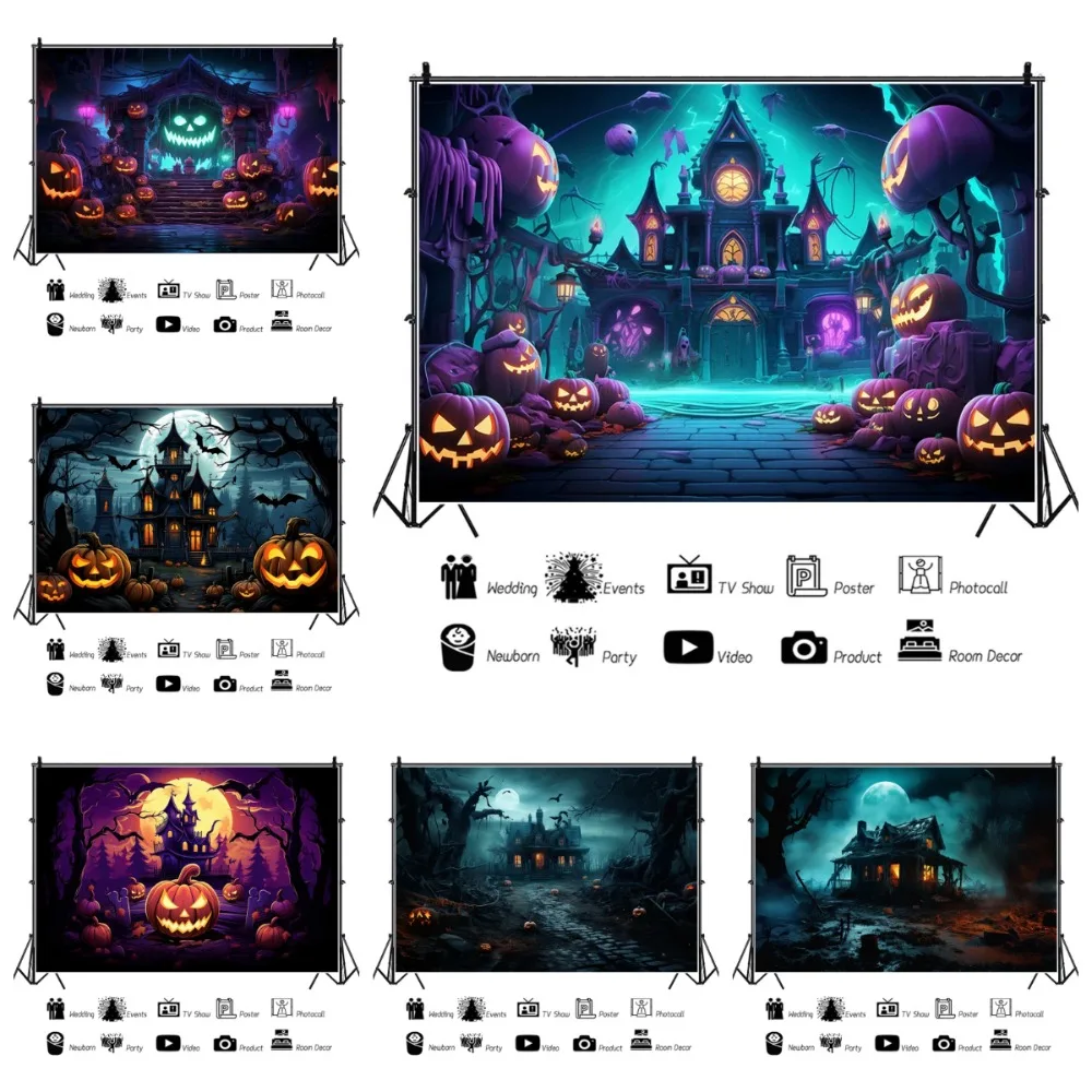 Halloween Skull House Horror Night Pumpkin Banner Decoration Background, Halloween Party, Home Decoration Photography Background
Halloween Skull House Horror Night Pumpkin Banner Decoration Background, Halloween Party, Home Decoration Photography Background
